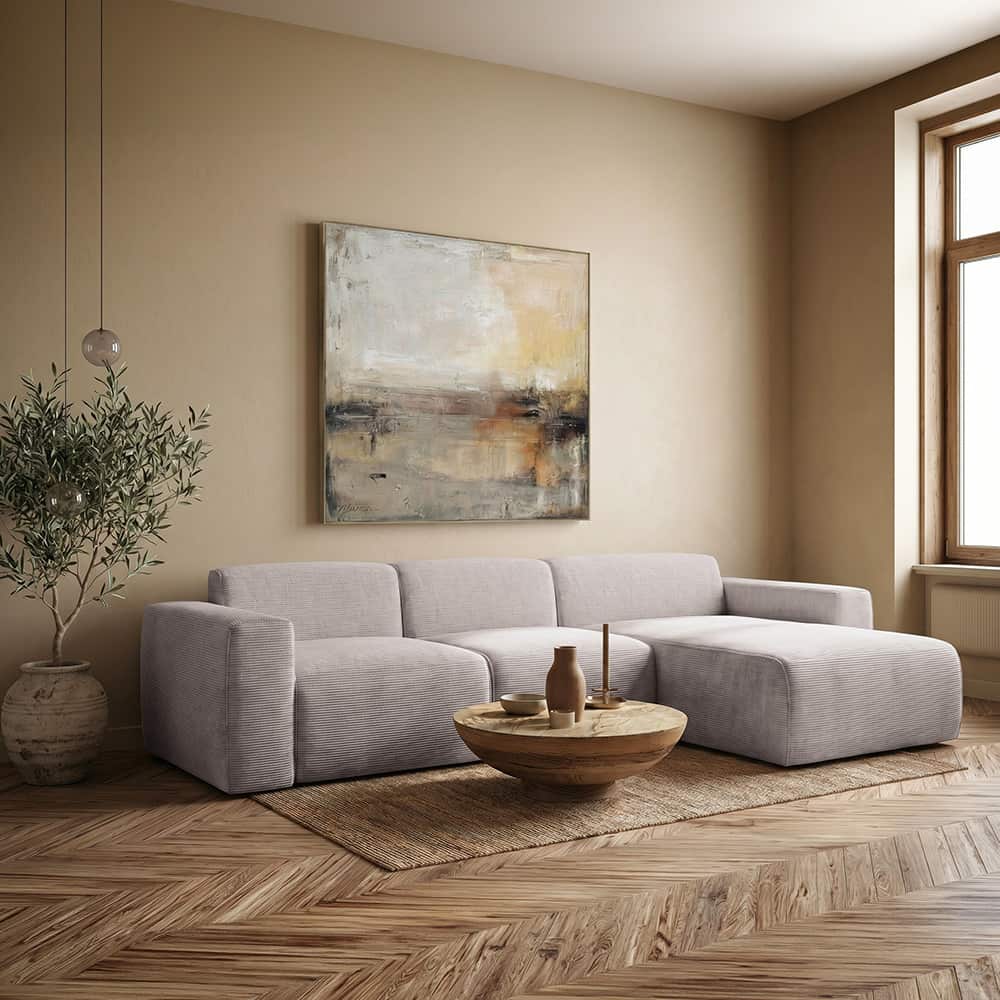 Marlin 2-seter, sjeselong høyre, Poso 100 grey-beige