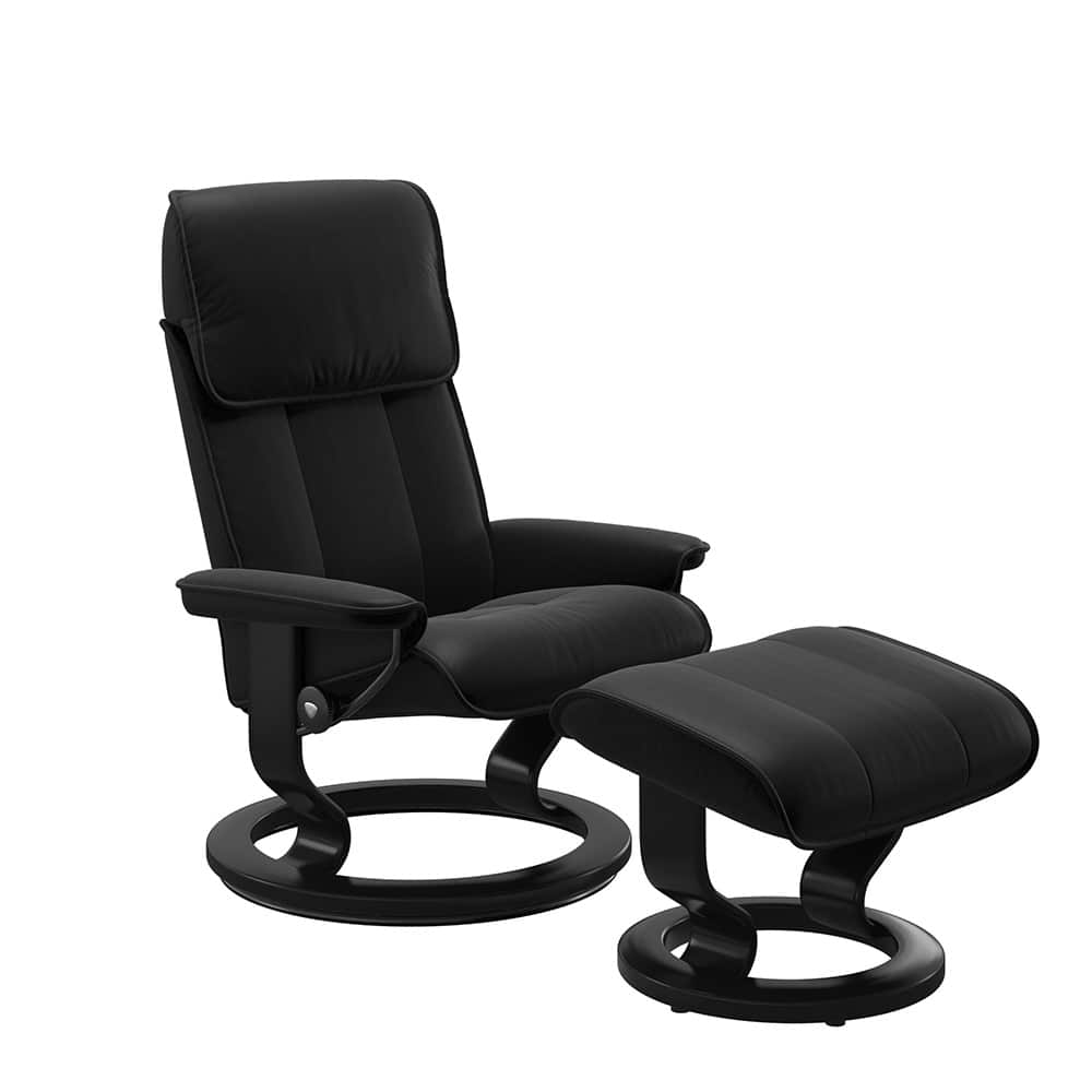 Stressless Admiral (M) Classic stol m/krakk, Batic Black 19