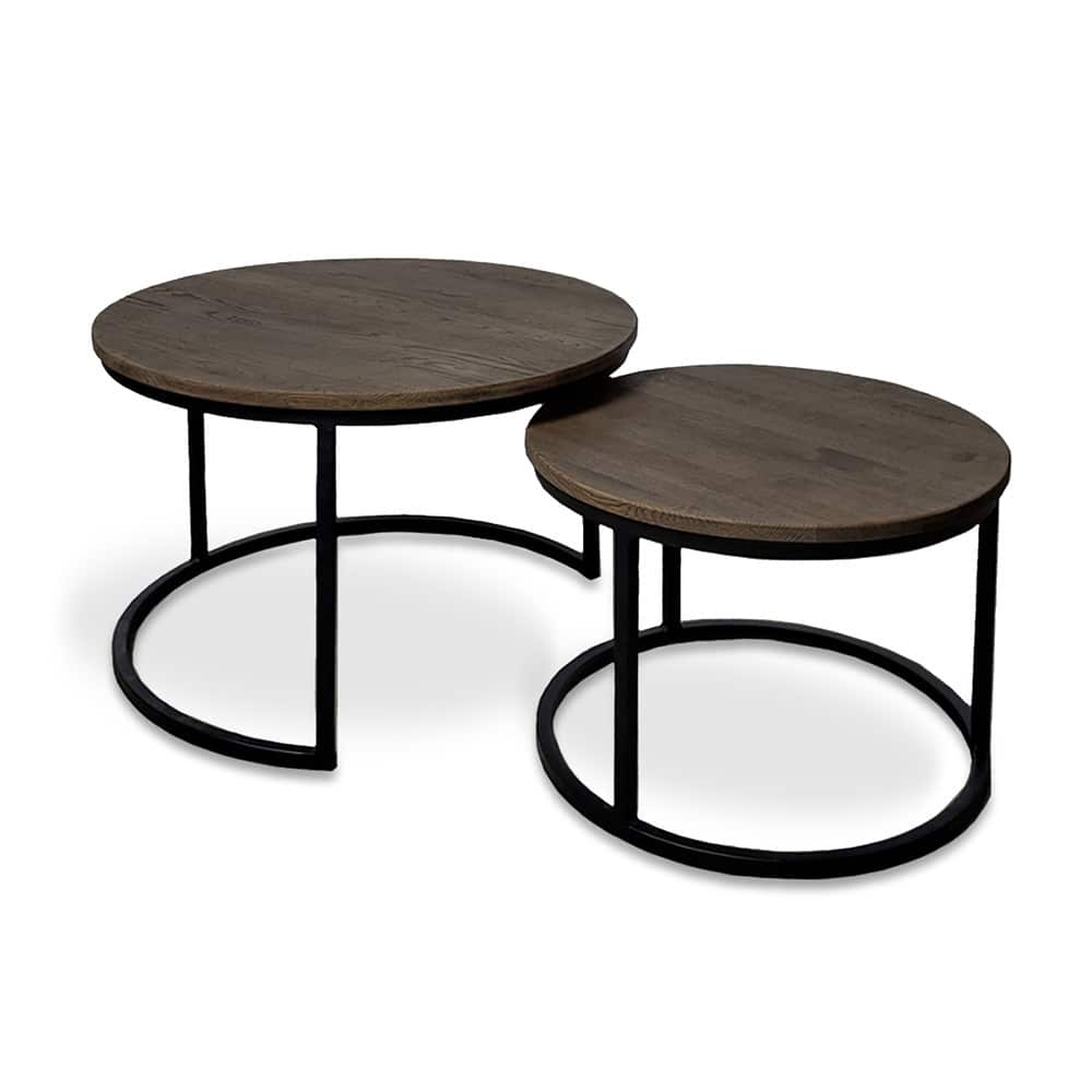 Sandnes Settbord Ø 75/58, Smoked eik heltre