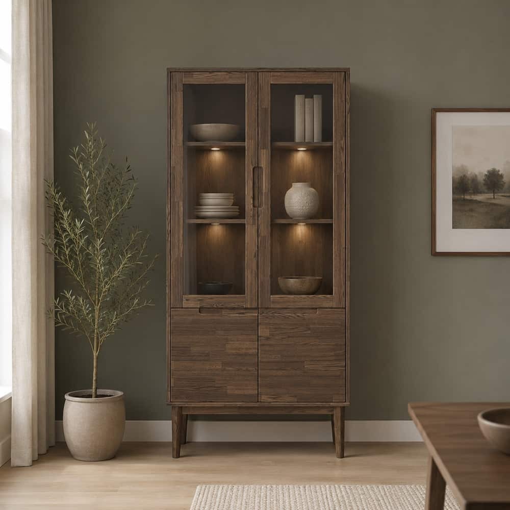 Samsø Vitrine 93x193x44 cm, eik / smoked oljet