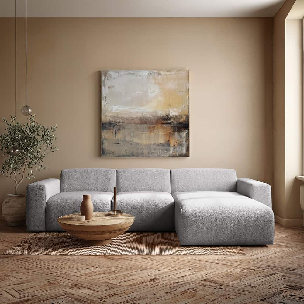 Marlin 2-seter, sjeselong høyre, Lamb 04 grey-beige