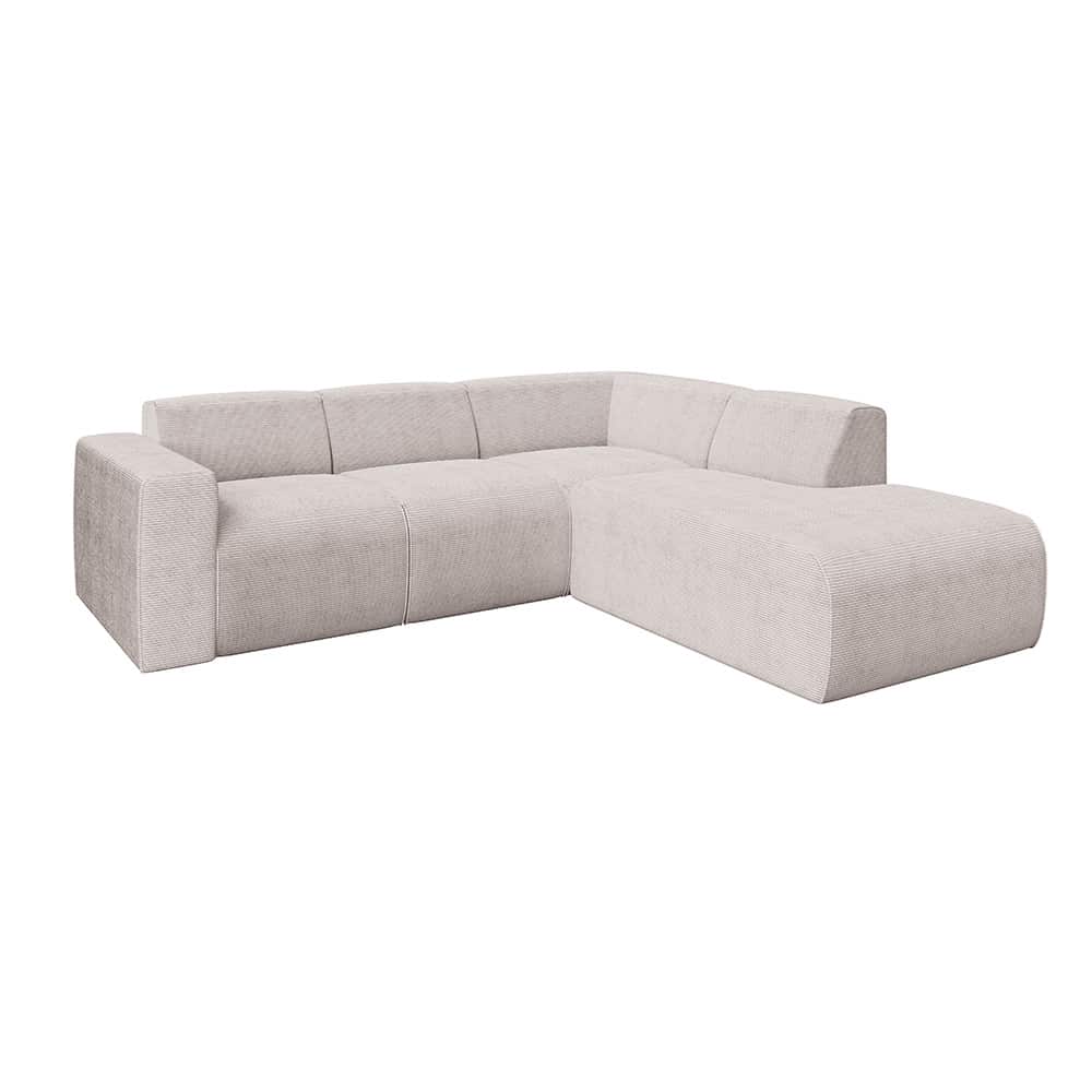 Marlin hjørnesofa med åpen ende høyre, Poso 100 grey-beige