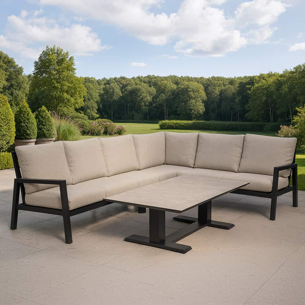 Stavern Vendbar Hjørnesofa 3-HJ-2, Inkl. justerbart bord 140 cm