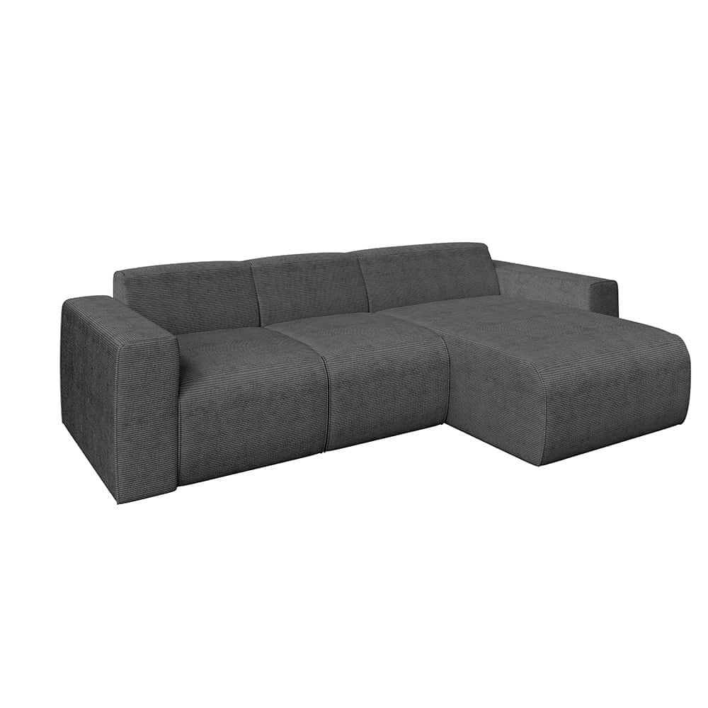 Marlin 2 seter sofa med sjeselong høyre.  Poso 34 graphite