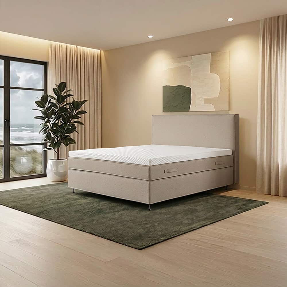 Stormnatt Kontinental 210x210, Inkl Stormnatt sengegavl, fast, hel madrass, Now or Never 77