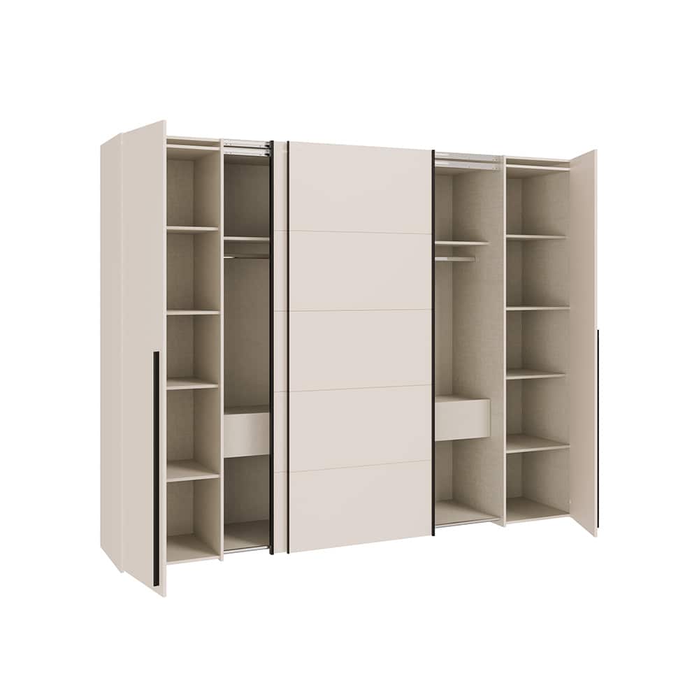 Narago Garderobeskap 4 dørs med innredning sand