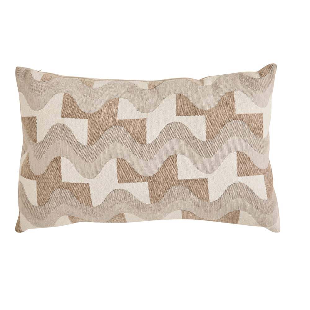 Jacquard Pute, chenille, beige/lin, 60x40cm