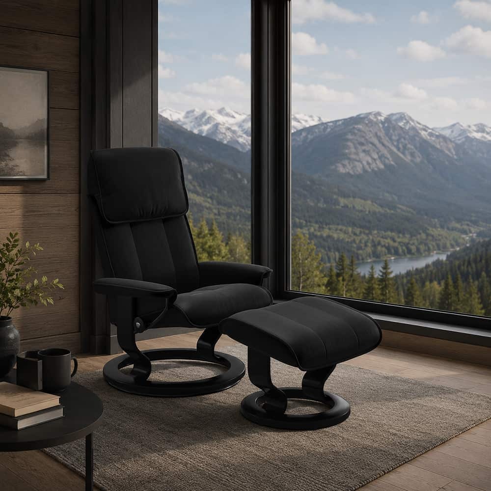 Stressless Admiral (M) Classic stol m/krakk, Batic Black 19