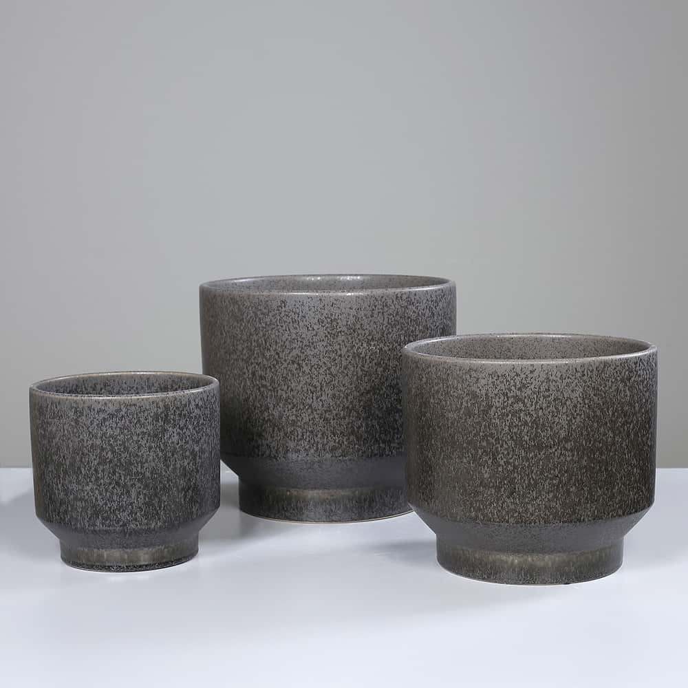 Keramikkpotter, sett av 3 stk., Ø24/34/38 cm