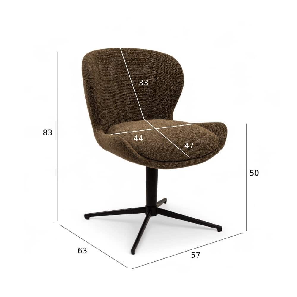 Nicklas spisestol Boucle brun - sort metal