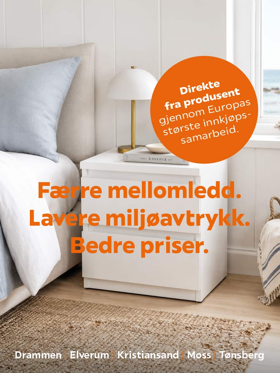 Direkte fra prudusent gjennom Europas største innkjøpssamarbeid. Færre mellomledd. Lavere miljøavtrykk. Bedre priser.