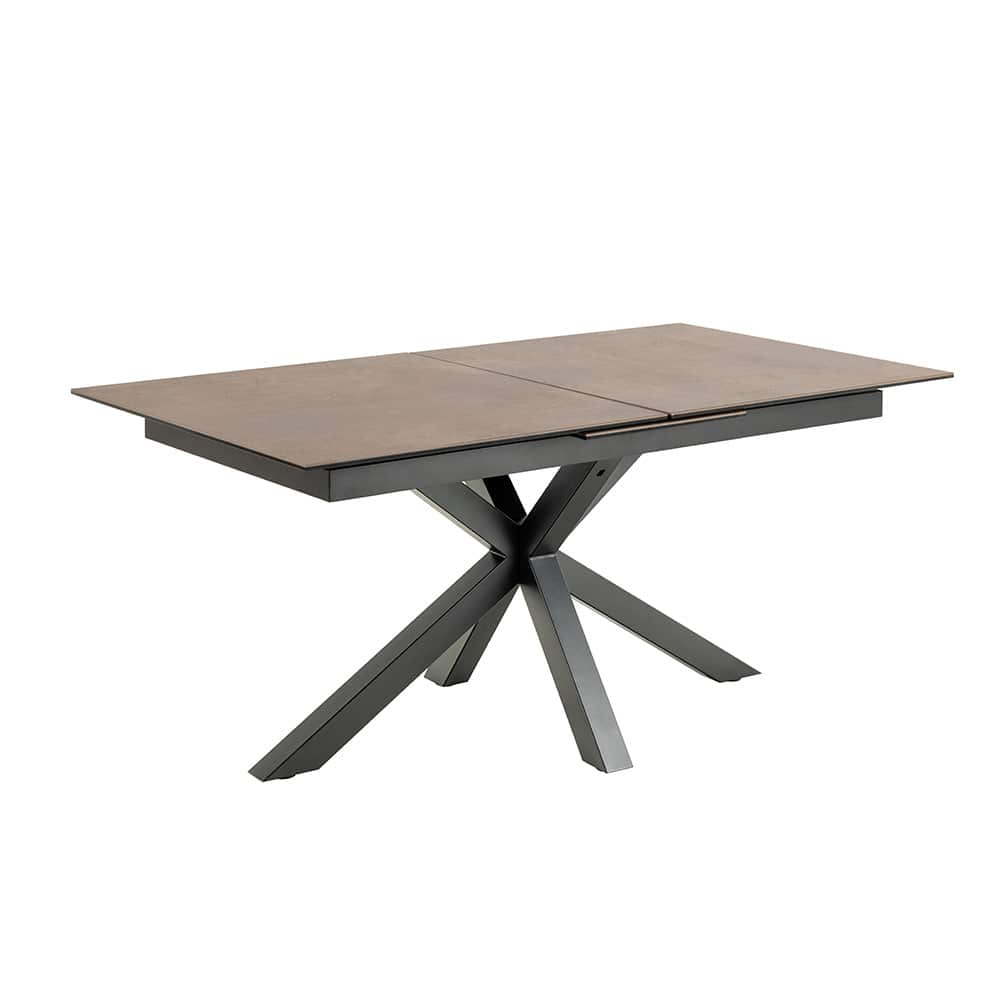 Heaven uttrekkbart spisebord, 168/210 cm, brun keramikk