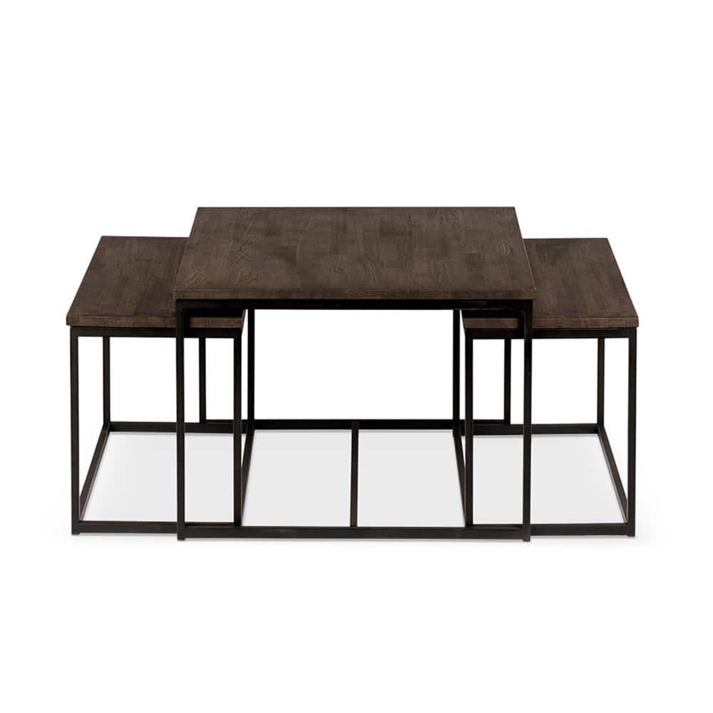 Madla Settbord, 90x90- 2x85x44, Smoked