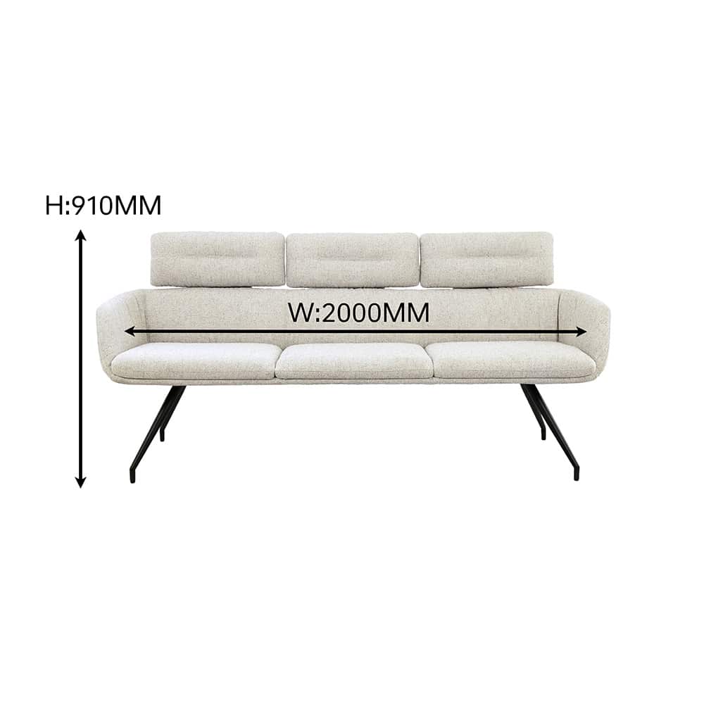 Pablo Spisesofa, Hevre Beige 22, flexibel rygg