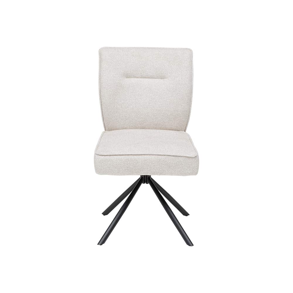 Ellen Spisestol, Beige, sorte stålben