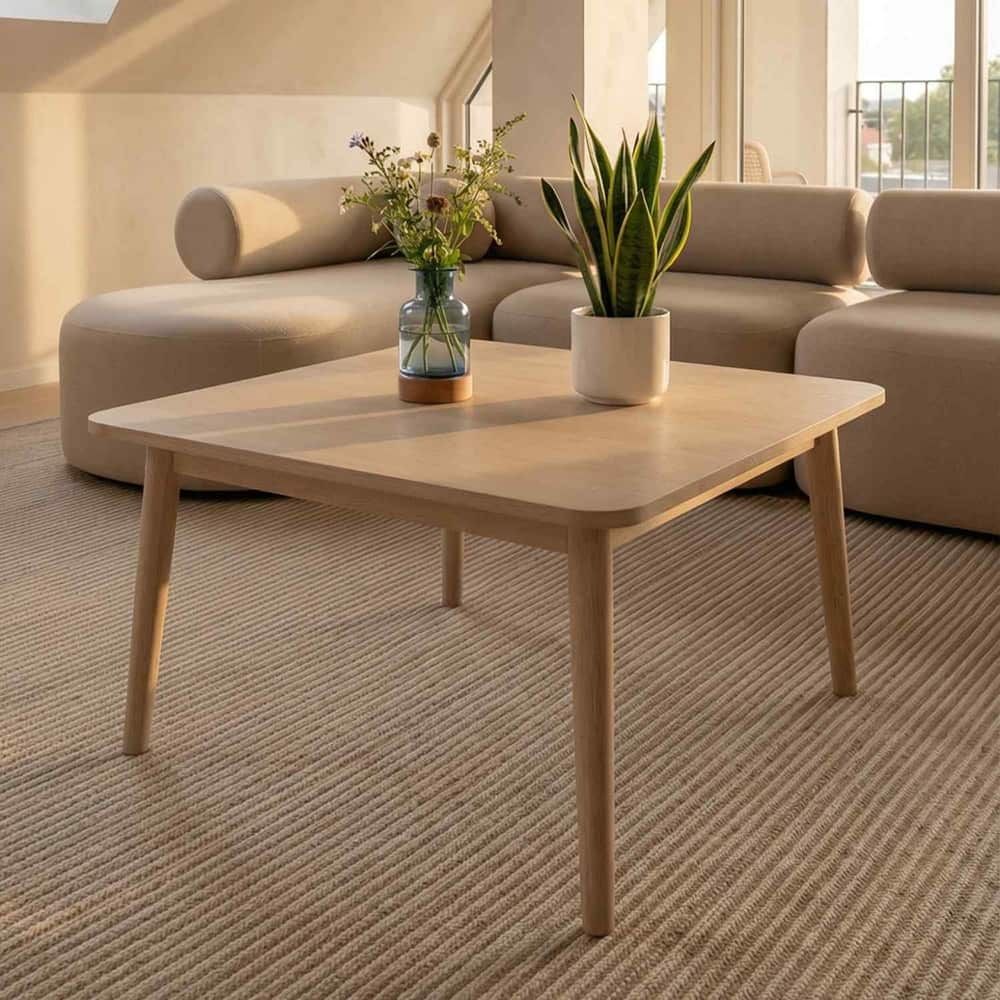 Nyborg sofabord 90 x 90 hvitoljet eik