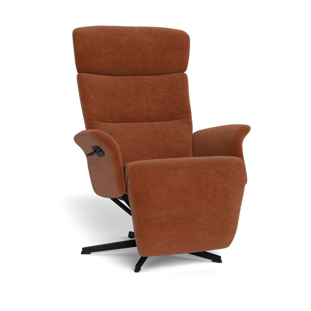 Conform Master Hvilestol m/innebygd fothviler, sort alu, Velvety Bronze 64