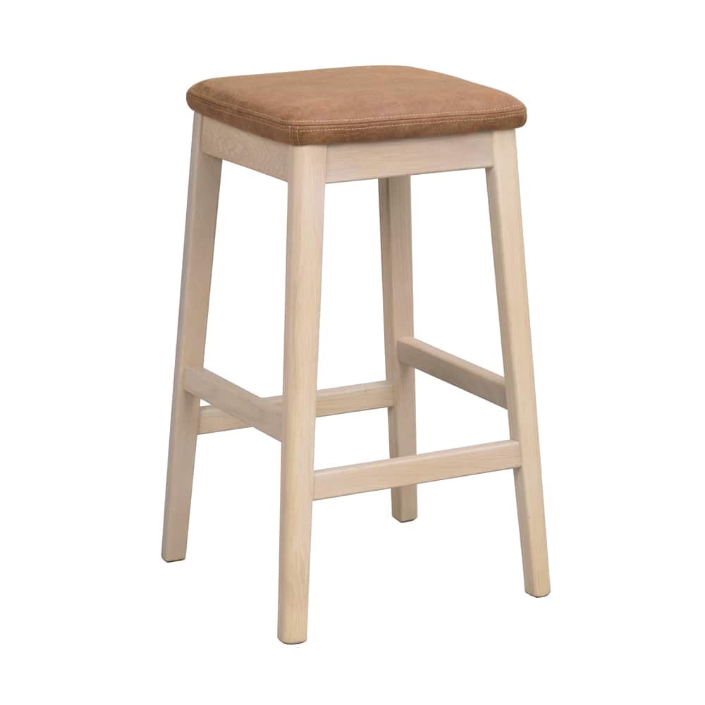 Livermore pall vitpigmenterad ek/brun läder-textil