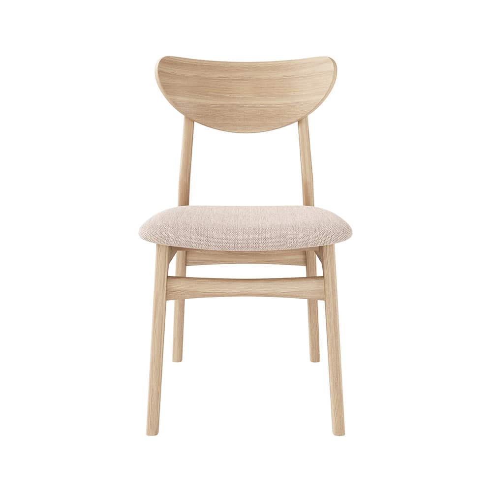 Samsø Stol m. lyst stoffsete Diosa 11, eik / hvitoljet