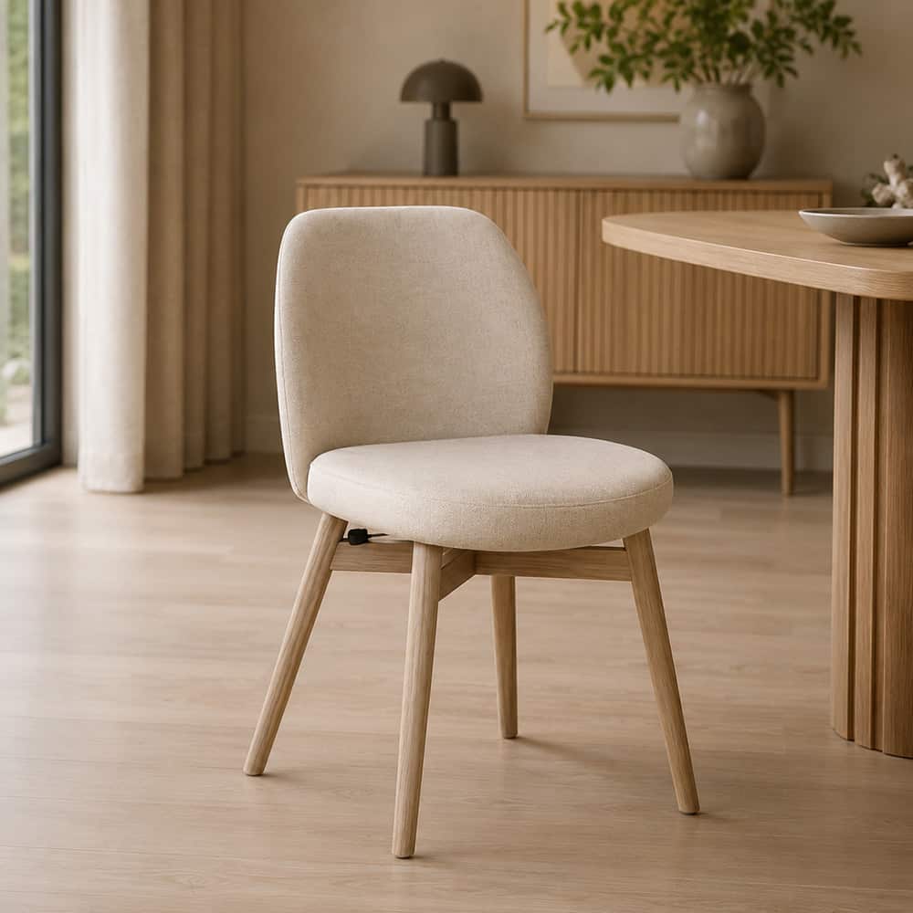 Style spisestol, Apia sand 140, hvitpigmentert eik