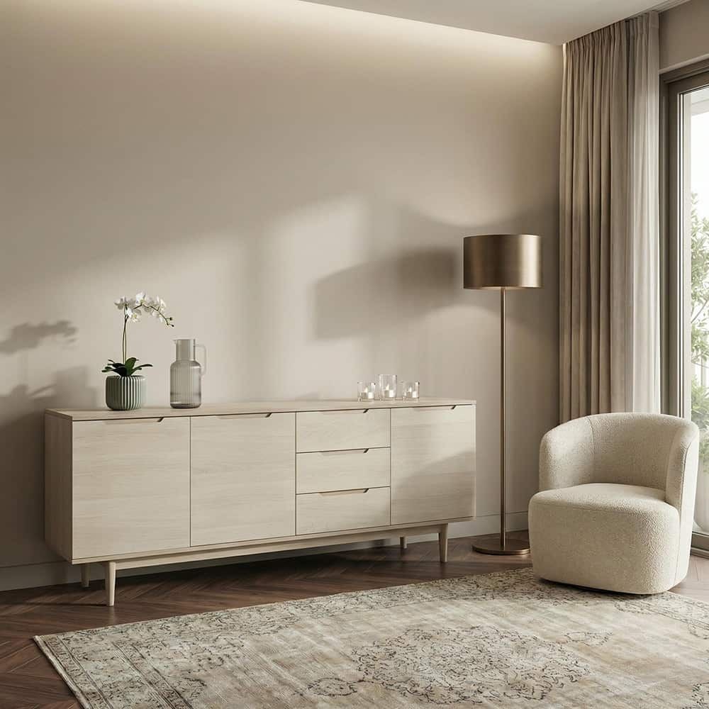 Kerteminde Skjenk 213 cm hvitoljet eik