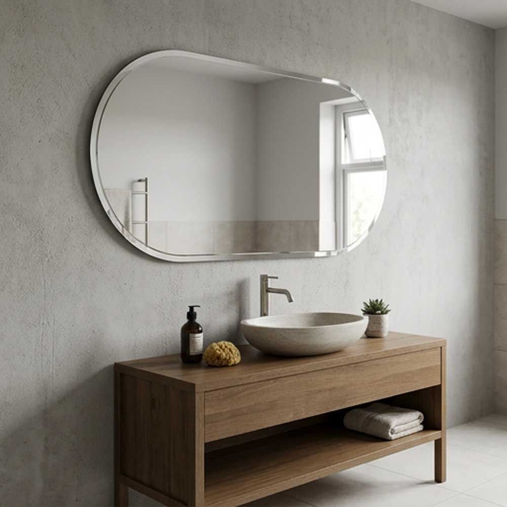 Speil Trendy, oval med fasett, 50x100 cm