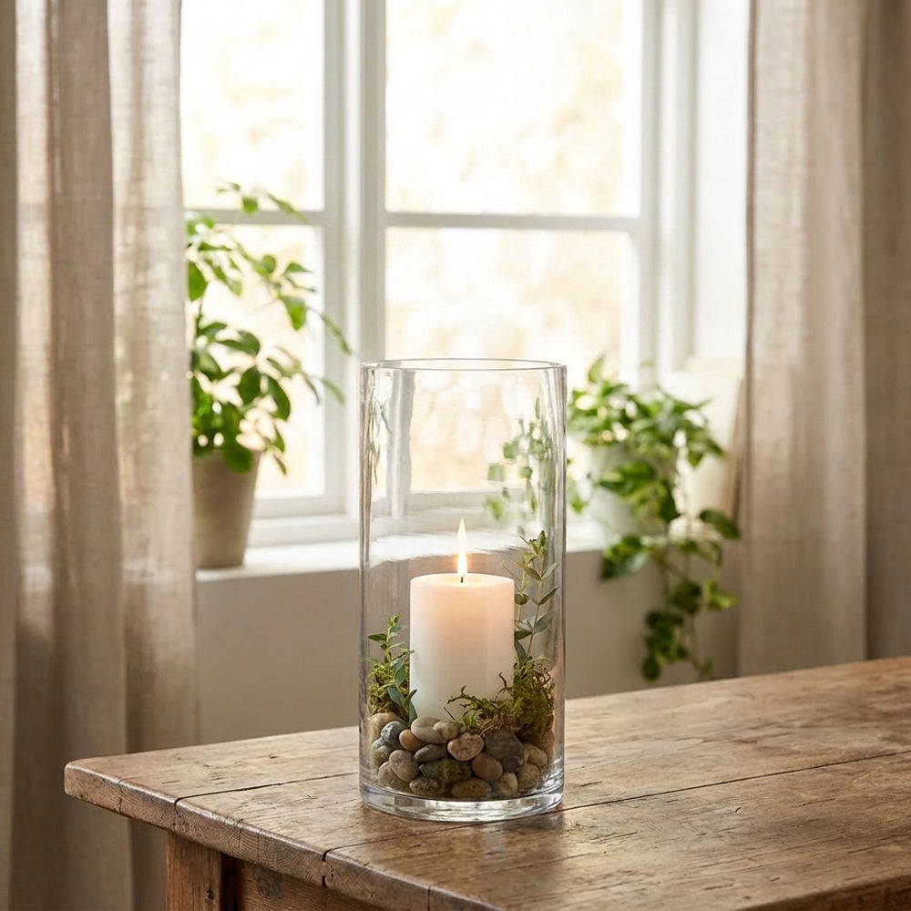 Glass sylindervase, Ø20xH40 cm