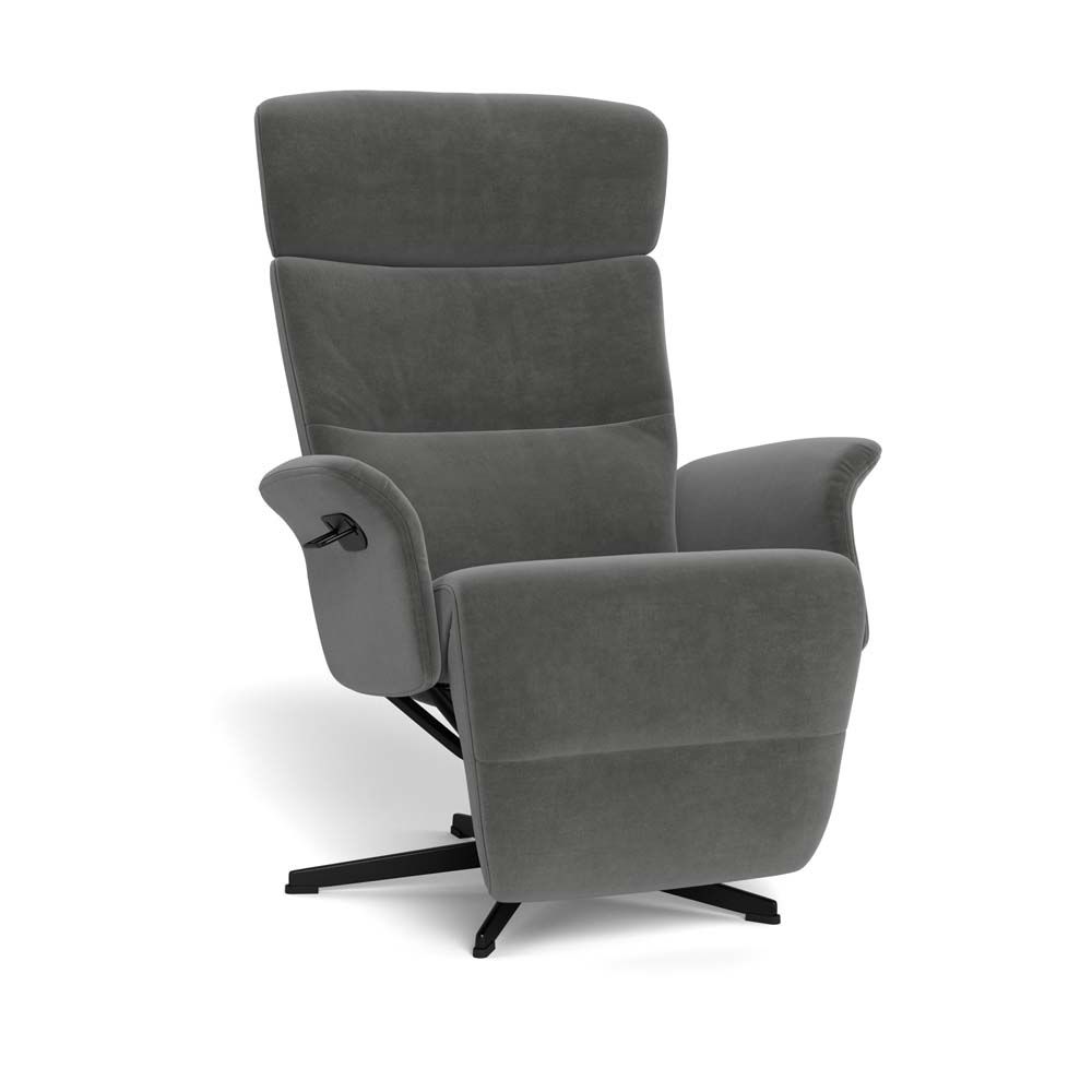 Conform Master Hvilestol m/innebygd fothviler, sort alu, Velvety Mole 63