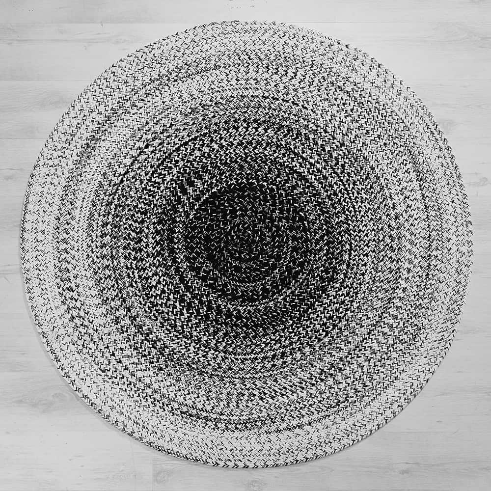 Sinus Teppe Ø160, Sort/hvit