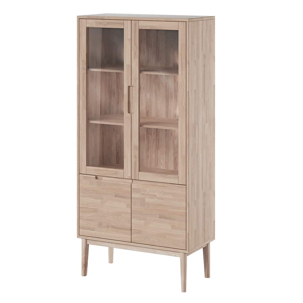 Samsø Vitrine 93x193x44 cm, eik / hvitoljet