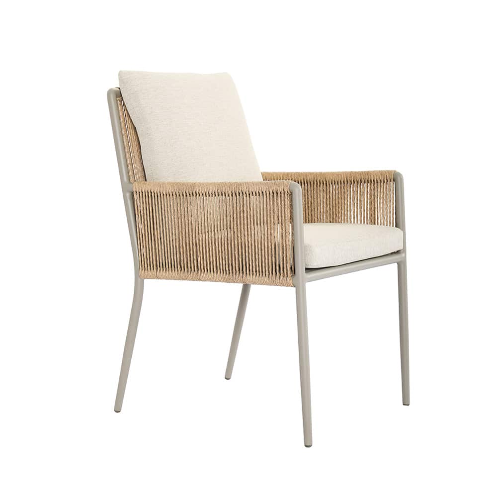 Middlefield spisestol med pute, khaki alum.