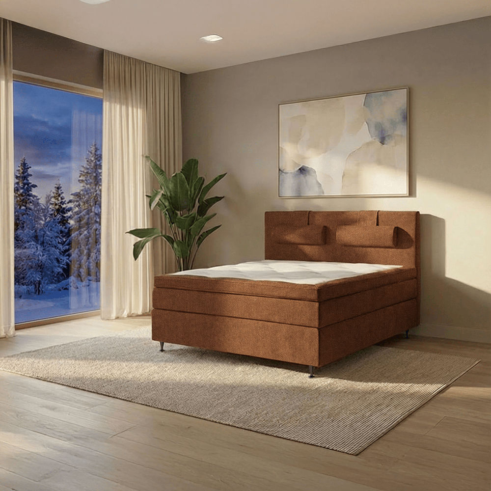 Blåtime Kontinental 180x200 inkl Blåtime Gavl Duo 7-soner medium/fast, Storm 54