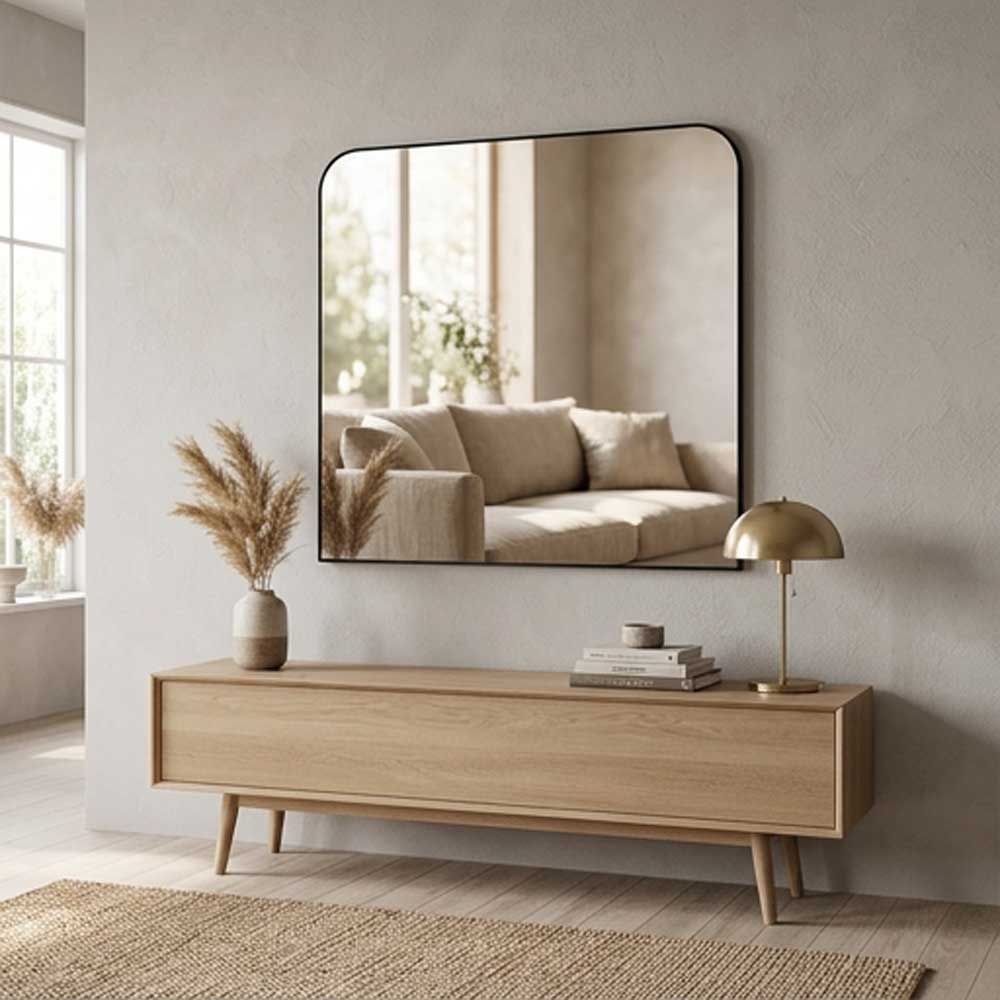 Speil Studio art deco, Svart, 95x110 cm