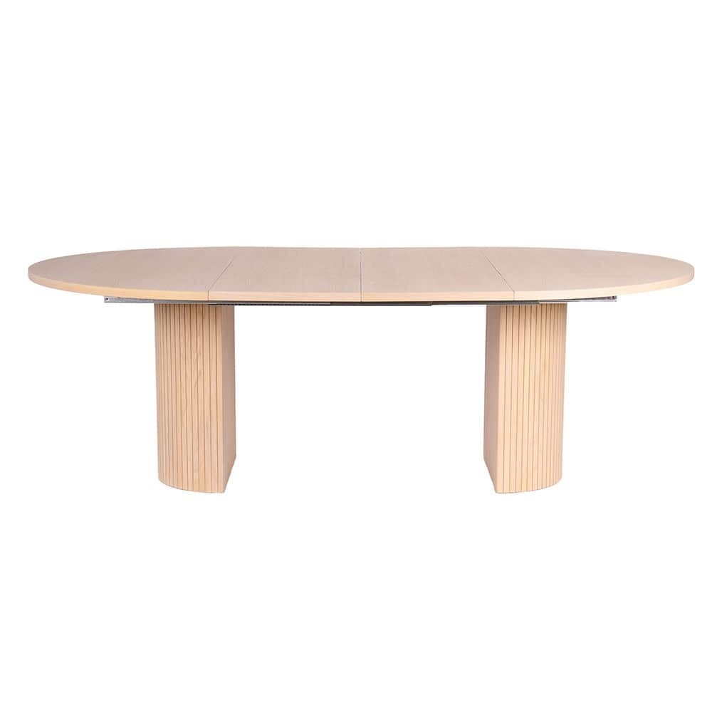 Hirtshals Spisebord 150+2x45 hvitoljet eikefinert