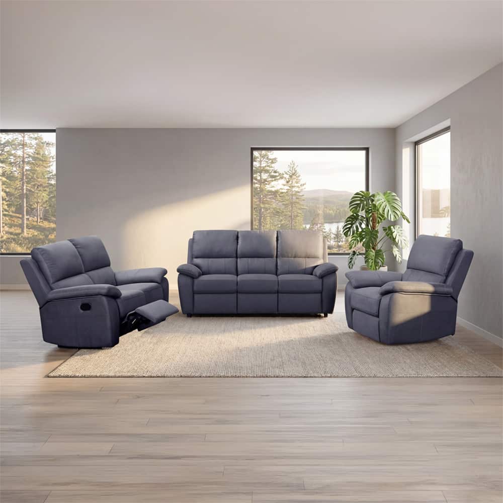 Gomez Recliner Gruppe, 3-2-1- Microfiber Grå