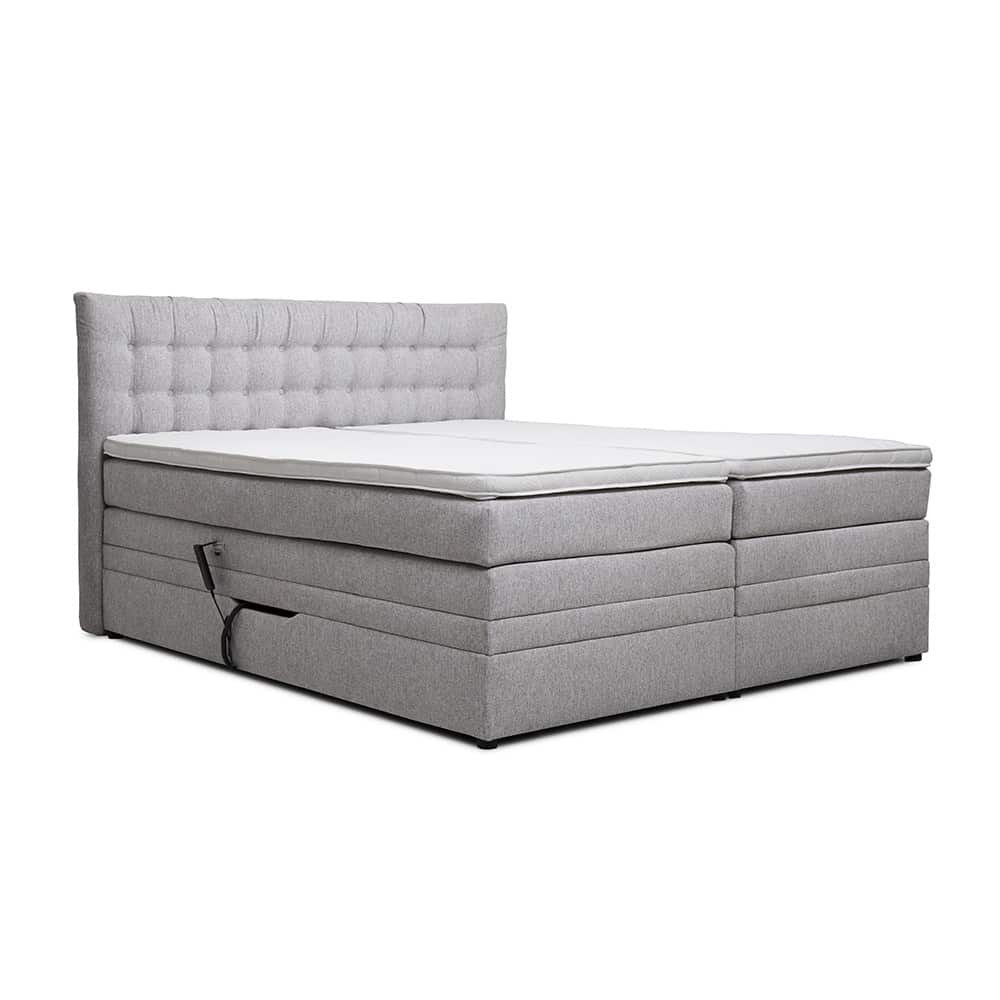 Luzerne reg.bar seng M/ Oppbevaring og Gavl - stoff: Chicago 92