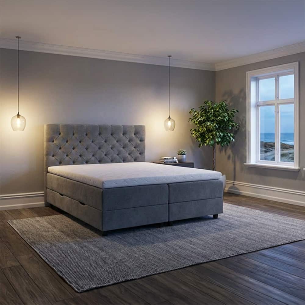 Stjerneklar Kontinental 180x200 m/oppbevaring, inkl Nova Gavl, med/fast, Storm 37