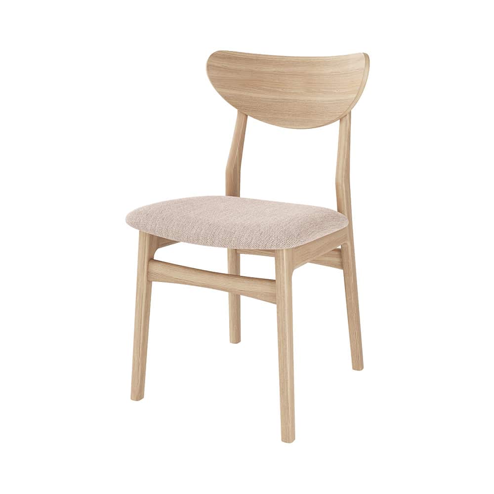 Samsø Stol m. lyst stoffsete Diosa 11, eik / hvitoljet
