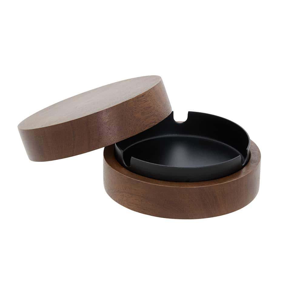Nyero askebeger, metal/ acacia, Ø10 cm