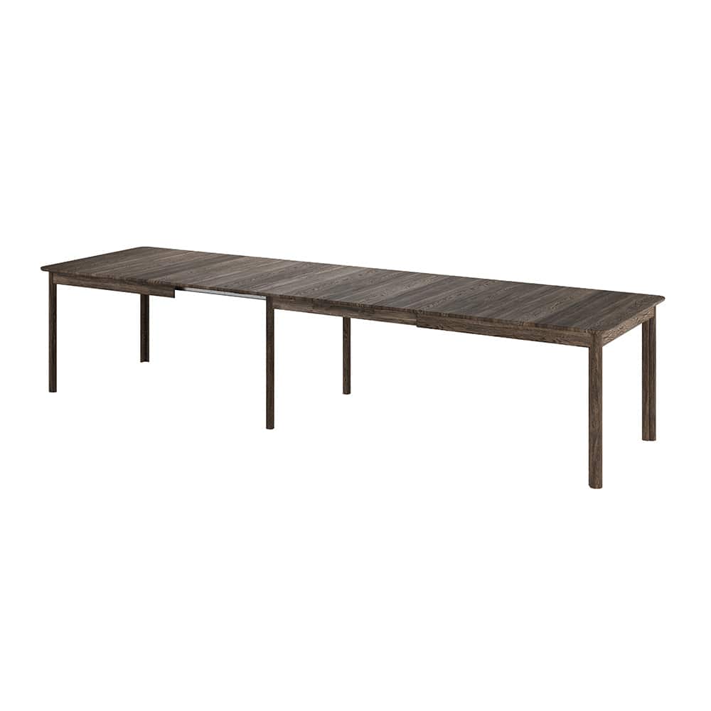 Langeland spisebord, smoked massiv eik, 200x100 cm, inkl. 3 illeggsplater