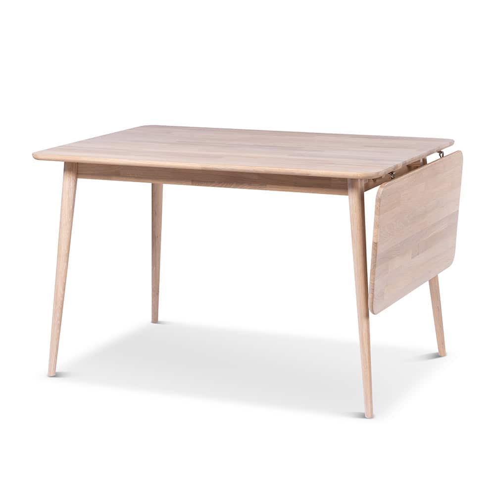 Vikøy Spisebord 120 inkl Klaff, Hvitoljet Eik