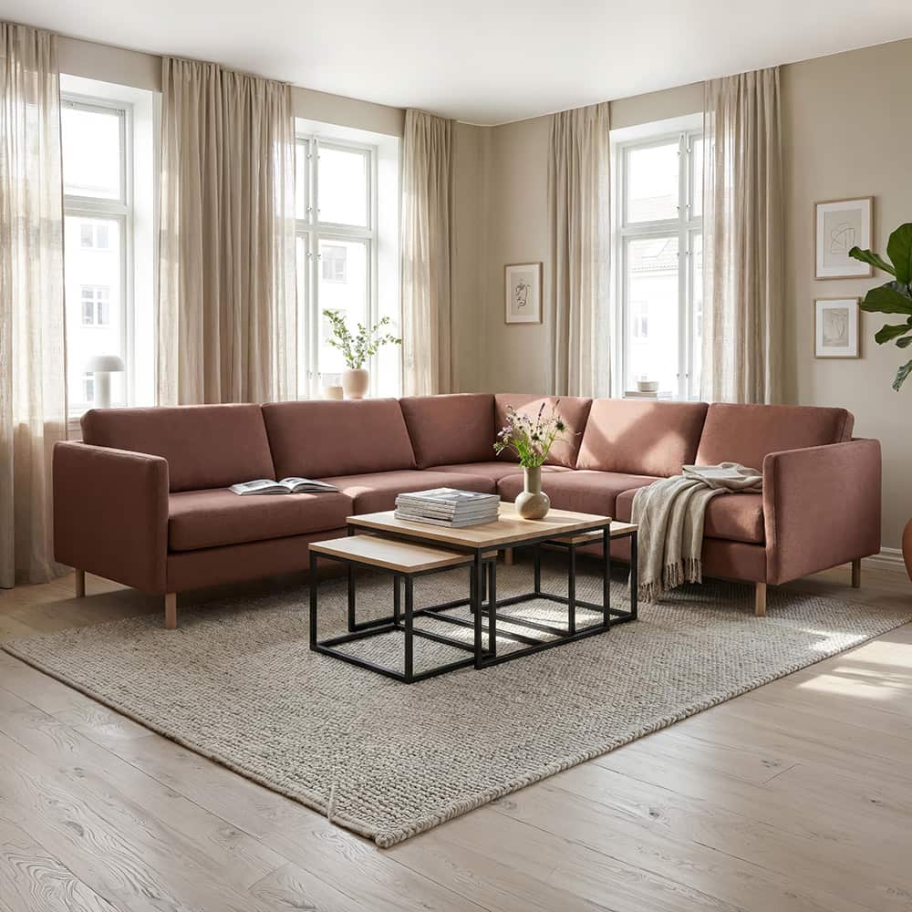 Arna Settbord,90x90-2 x 74x44 Hvitoljet