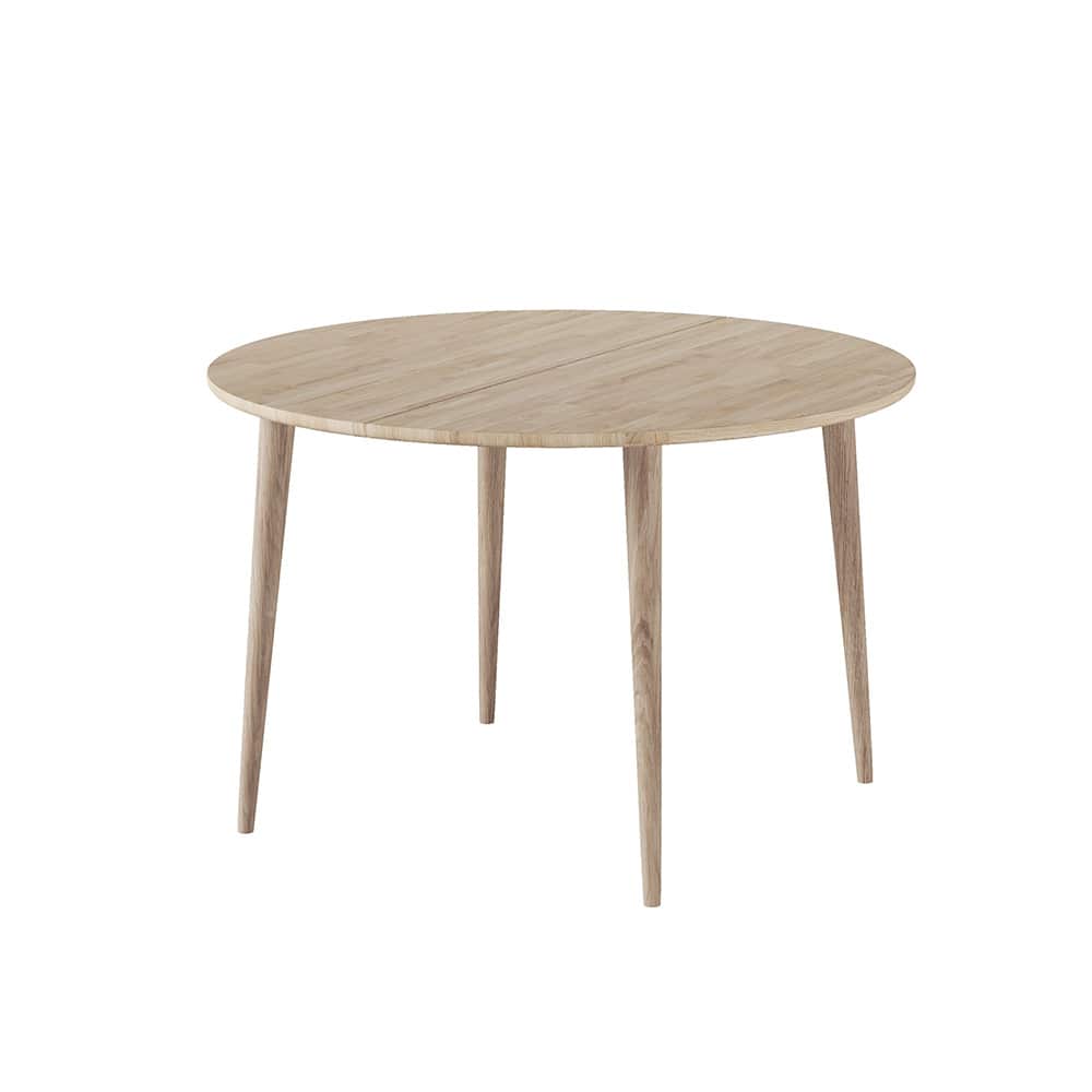 Samsø Spisebord, Ø115x75 cm, eik / hvitoljet