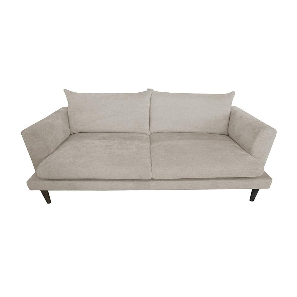Marie 3 seter sofa, stoff Lamb 02 creme, brune treben