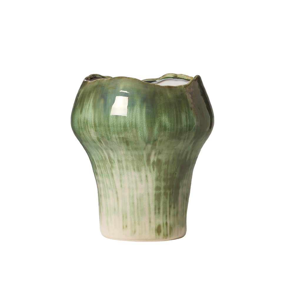 Galina Potte/Vase, Ø22cm H32cm, grønn