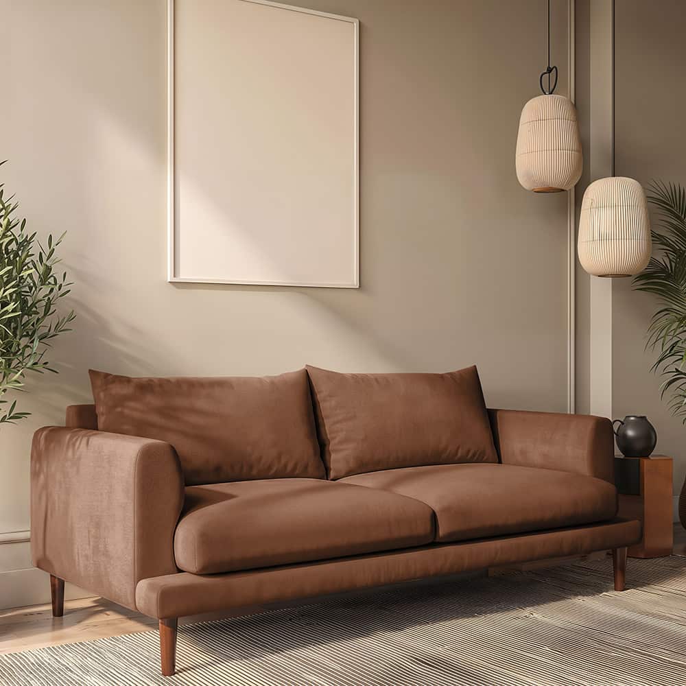 Marie 3-seter sofa, Storm 54 Rød, brune treben