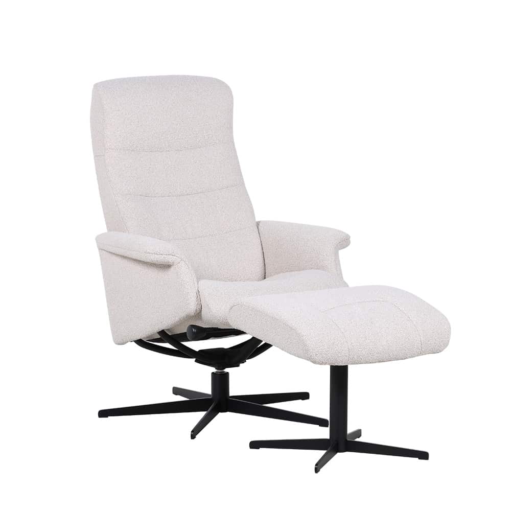 Rome 415 hvilestol med krakk. Stoff Loop 03 Beige