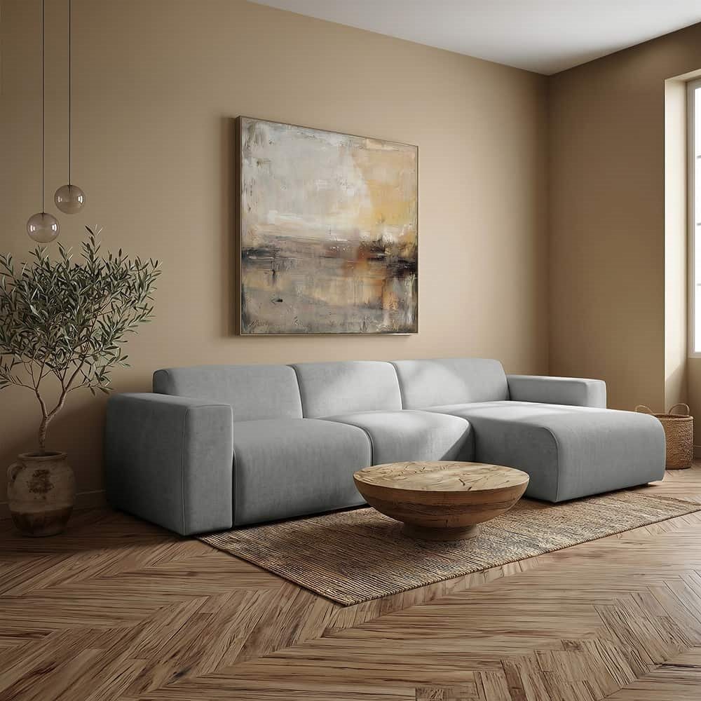 Marlin 2 seter sofa med sjeselong høyre. Storm 70 grey