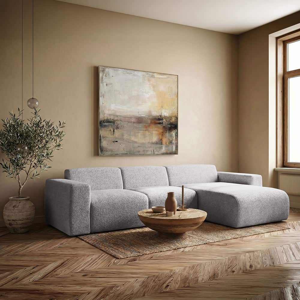 Marlin 2-seter, sjeselong høyre, Lamb 04 grey-beige