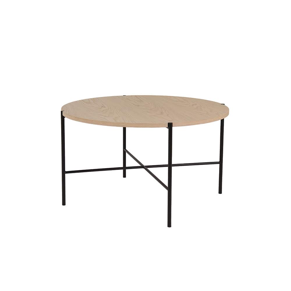 Broby sofabord, hvitoljet eikefinér,  Ø80 cm